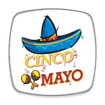 cinco de mayo - 5 de mayo - Square fridge magnet - white - Front