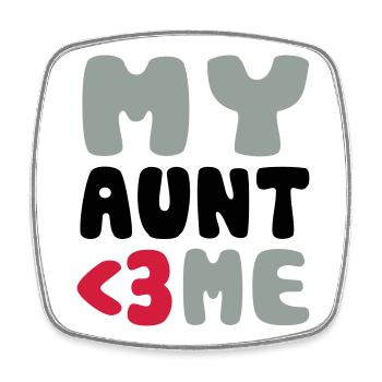 My aunt loves me - Meine Tante liebt mich - Viereckiger Kühlschrankmagnet - Weiß - Vorne