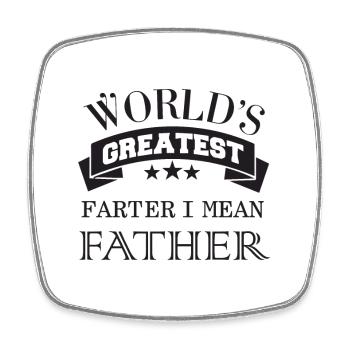 World's Best Dad Saying Design - Square fridge magnet - white - Front