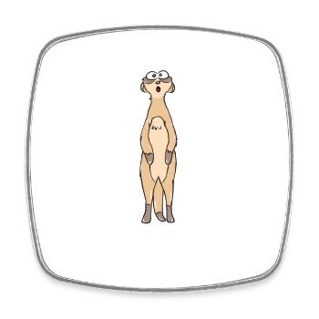 meerkat - Square fridge magnet - white - Front
