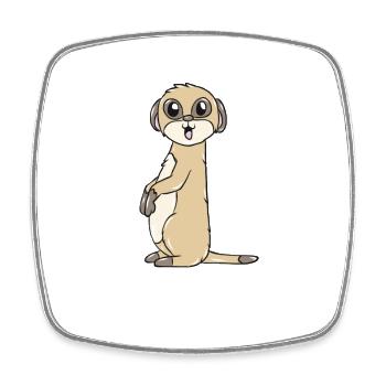 meerkat - Square fridge magnet - white - Front