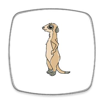 meerkat - Square fridge magnet - white - Front
