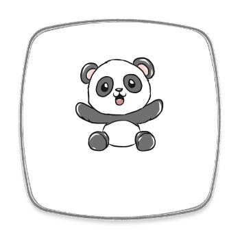 Panda - Viereckiger Kühlschrankmagnet - Weiß - Vorne