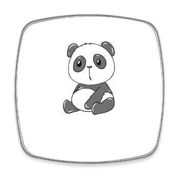 Animal panda - Magnet carré - blanc - Devant