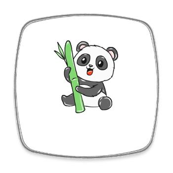 Panda - Viereckiger Kühlschrankmagnet - Weiß - Vorne