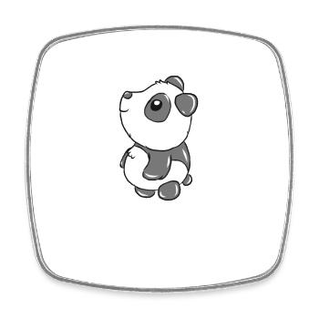 Panda - Viereckiger Kühlschrankmagnet - Weiß - Vorne