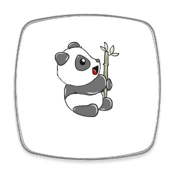 Panda - Viereckiger Kühlschrankmagnet - Weiß - Vorne