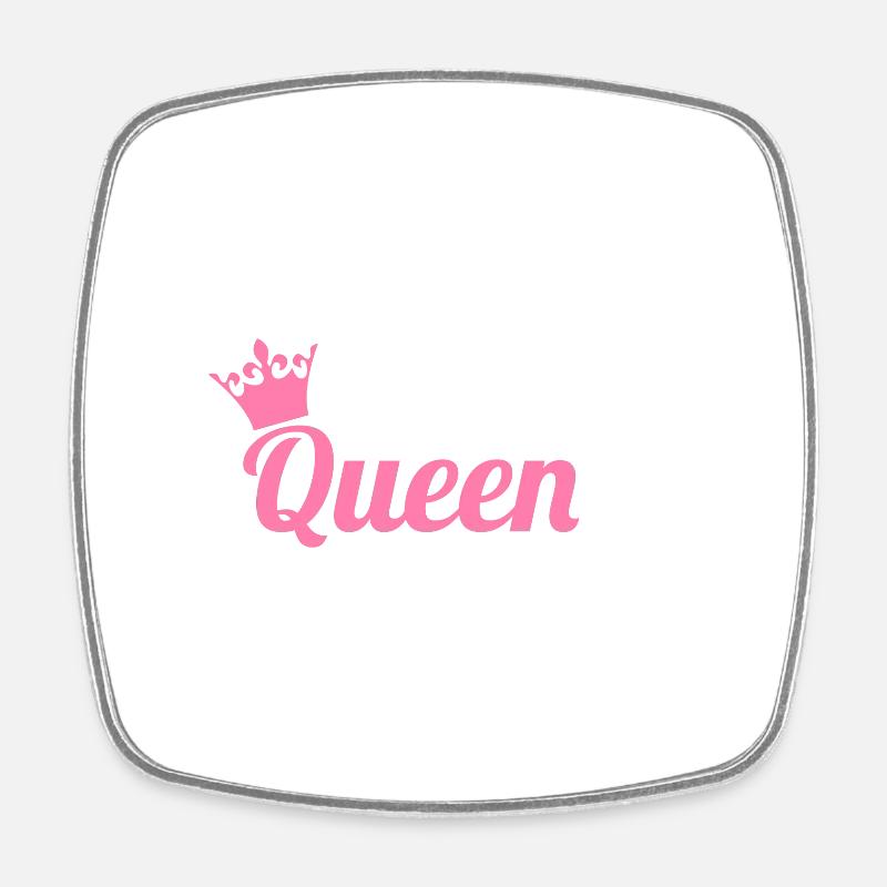 Poker Queen - Square fridge magnet - white