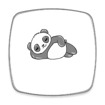 Panda - Viereckiger Kühlschrankmagnet - Weiß - Vorne