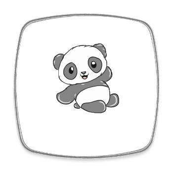 Panda - Viereckiger Kühlschrankmagnet - Weiß - Vorne