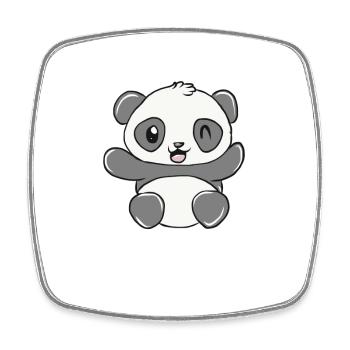 Panda - Viereckiger Kühlschrankmagnet - Weiß - Vorne