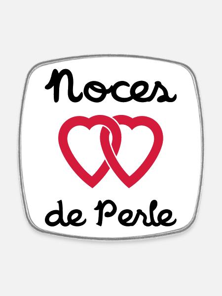 Noces de Perle - Magnet carré - blanc
