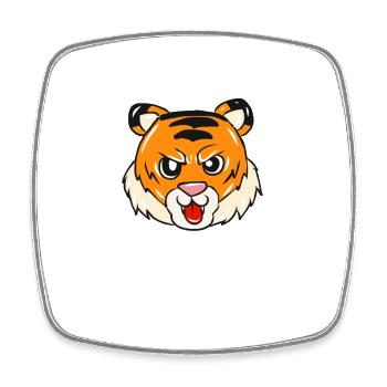 Tiger - Viereckiger Kühlschrankmagnet - Weiß - Vorne