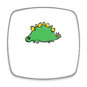 Dinosaurier - Viereckiger Kühlschrankmagnet - Weiß - Vorne