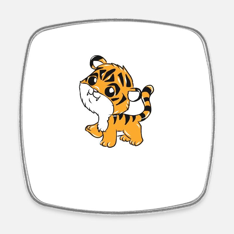 tigre - Magnet carré - blanc