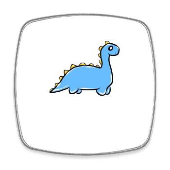 Dinosaurier - Viereckiger Kühlschrankmagnet - Weiß - Vorne