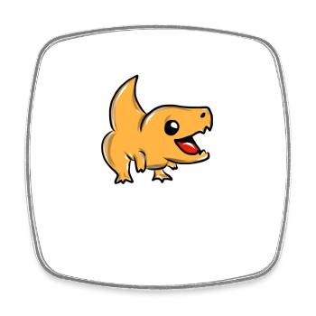 Dinosaurier - Viereckiger Kühlschrankmagnet - Weiß - Vorne