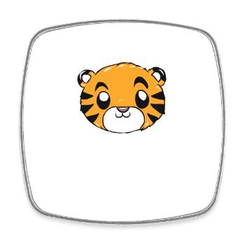 Tiger - Viereckiger Kühlschrankmagnet - Weiß - Vorne