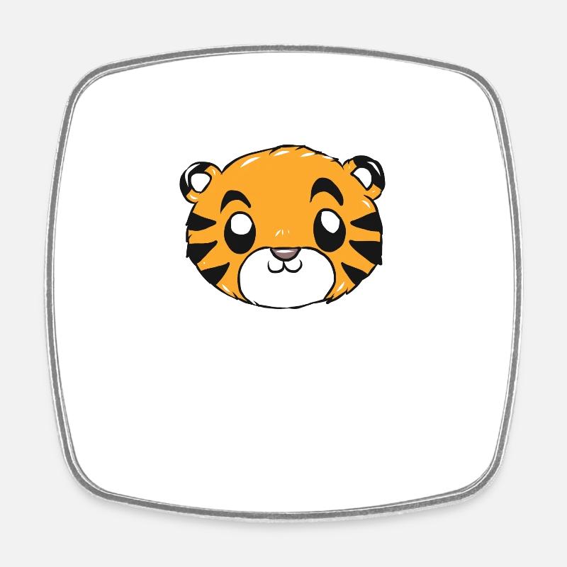 Tiger - Viereckiger Kühlschrankmagnet - Weiß