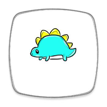 dinosaur - Square fridge magnet - white - Front