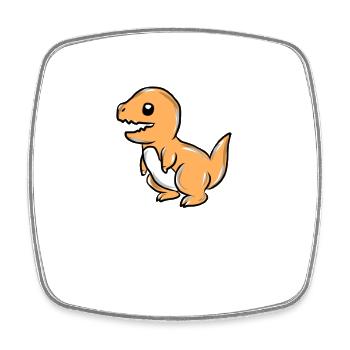 dinosaure - Magnet carré - blanc - Devant