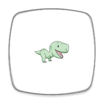 Dinosaurier - Viereckiger Kühlschrankmagnet - Weiß - Vorne
