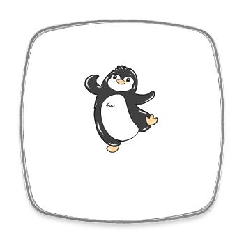 Pinguin - Viereckiger Kühlschrankmagnet - Weiß - Vorne