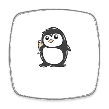 Pinguin - Viereckiger Kühlschrankmagnet - Weiß - Vorne