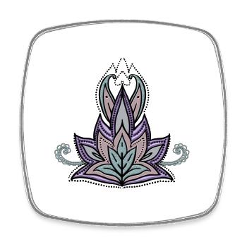 Abstract decorative floral design, mandala - Square fridge magnet - white - Front