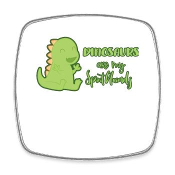 dinosaure - Magnet carré - blanc - Devant