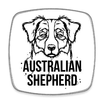 Australian Shepherd - Viereckiger Kühlschrankmagnet - Weiß - Vorne