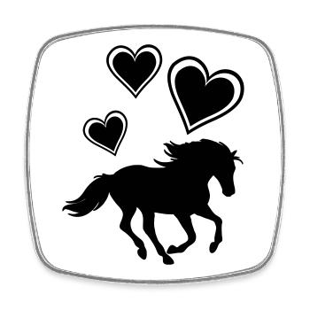 Horses, horse, riding, pony, cowboy, trot, Gallop - Square fridge magnet - white - Front