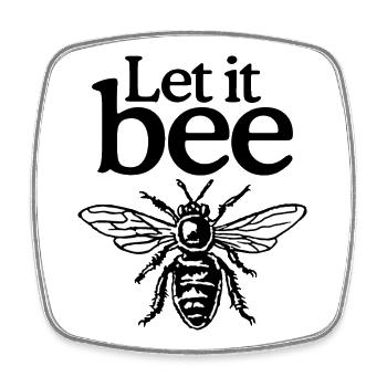 Let it Bee - Bienen Imkerei Imker Spruch - Viereckiger Kühlschrankmagnet - Weiß - Vorne