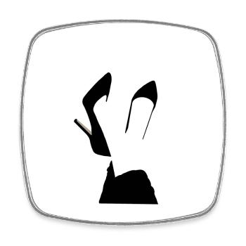 Silhouette de talons hauts – Style glamour - Magnet carré - blanc - Devant