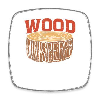 Woodworking Wood Whisperer - Square fridge magnet - white - Front