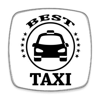 Best Taxi - Square fridge magnet - white - Front