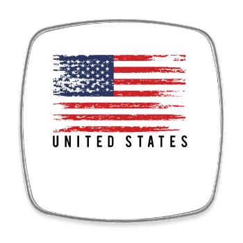 American Flag Distress - Square fridge magnet - white - Front