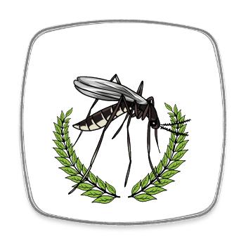Insects Mosquito Mosquito Winner Laurel Wreath - Square fridge magnet - white - Front