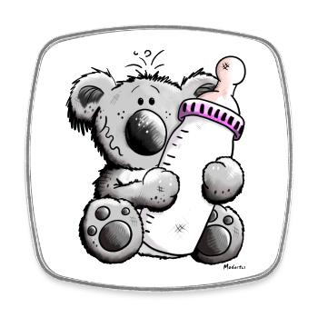 Baby Koala - Viereckiger Kühlschrankmagnet - Weiß - Vorne