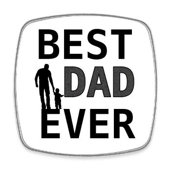Best Dad Glitzer Design - Viereckiger Kühlschrankmagnet - Weiß - Vorne