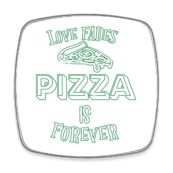 Pizza - Viereckiger Kühlschrankmagnet - Weiß - Vorne