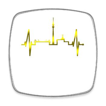 Dortmund Heartbeat Ruhrpott Black Yellow Stadium - Square fridge magnet - white - Front
