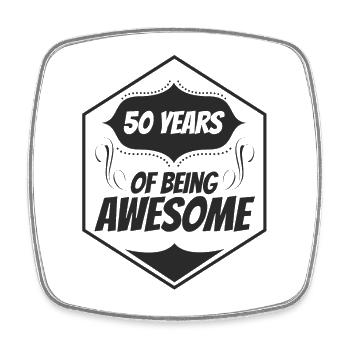 50 Years of Being Awesome - Square fridge magnet - white - Front