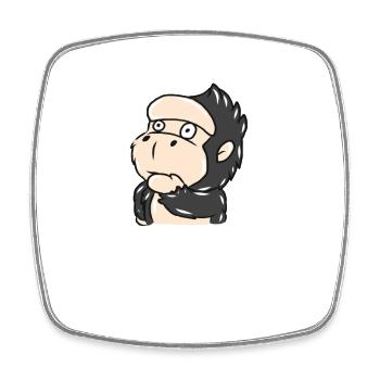 gorilla - Square fridge magnet - white - Front