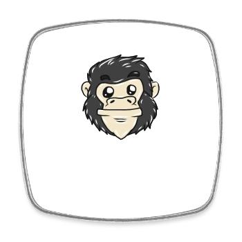 gorilla - Square fridge magnet - white - Front