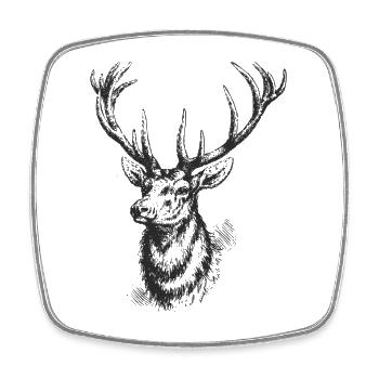 Hirsch - Design - Square fridge magnet - white - Front