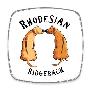 Heureux Rhodesian Ridgeback - Magnet carré - blanc - Devant