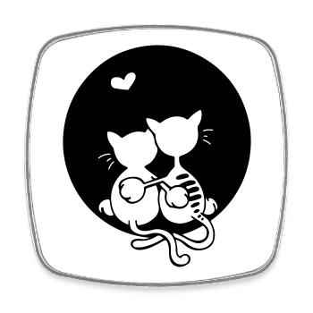 Love cats - Square fridge magnet - white - Front