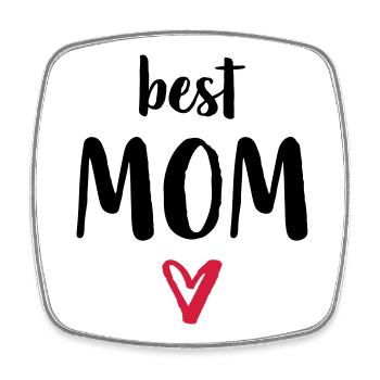 best Mom I Herz Geschenk Mama Mutter Mutti Mami - Viereckiger Kühlschrankmagnet - Weiß - Vorne