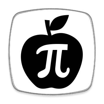 pi - Viereckiger Kühlschrankmagnet - Weiß - Vorne